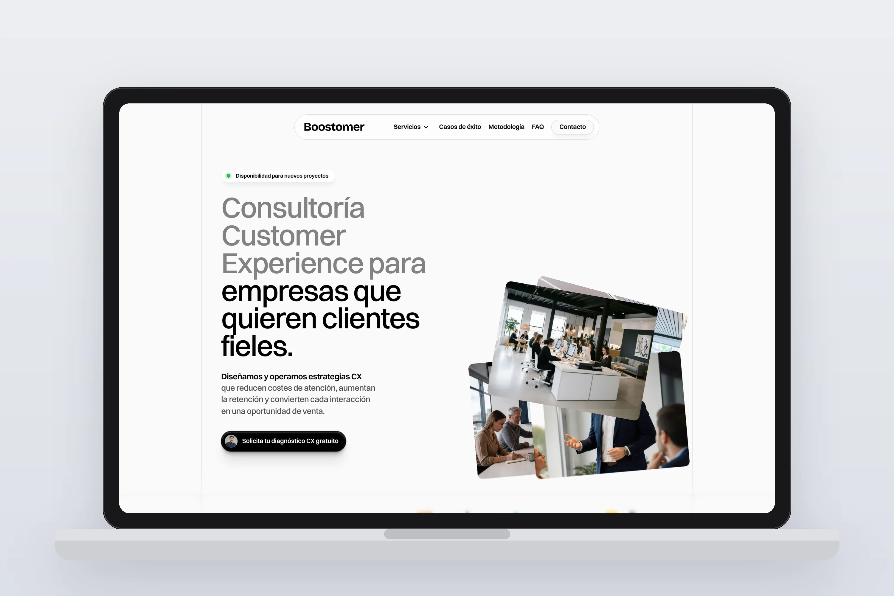 Boostomer: Diseño web para una consultora de customer experience