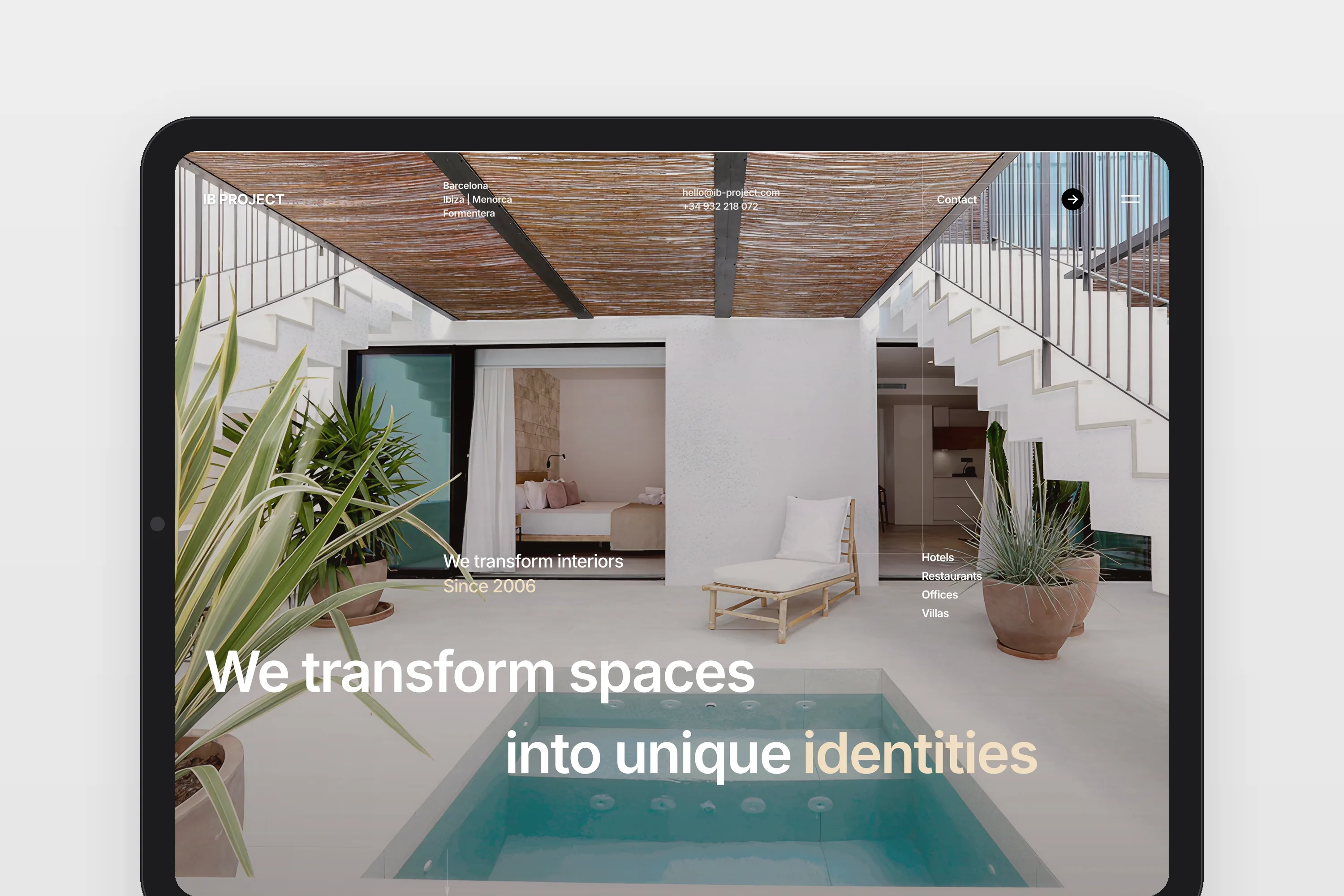 Web de IB Project, estudio de interiorismo