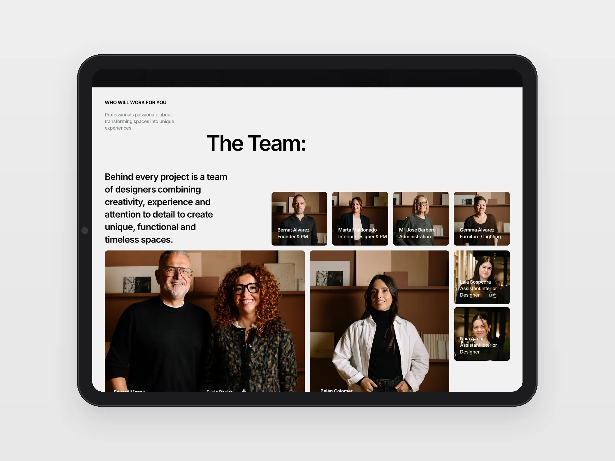 El equipo, en primer plano