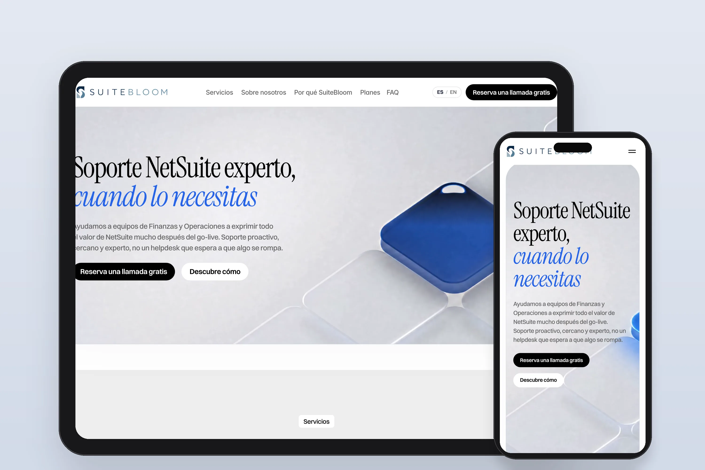 SuiteBloom: Diseño web para una consultora de NetSuite
